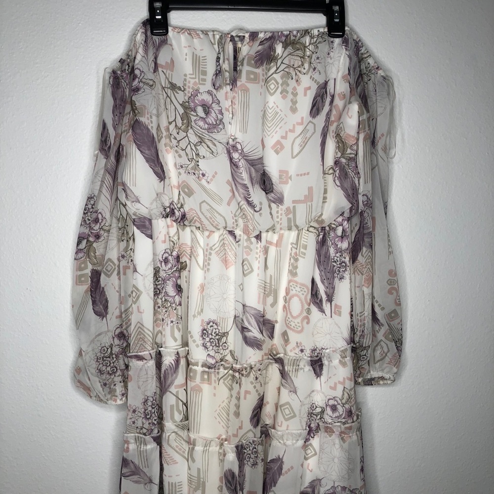 Cream and Boho off-shoulder midi dress